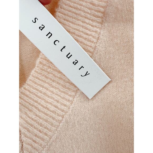 SANCTUARY Sweater Size L NEW Easy Breezy V Neck Pullover Creamy Pinkish Peach - Picture 3 of 6